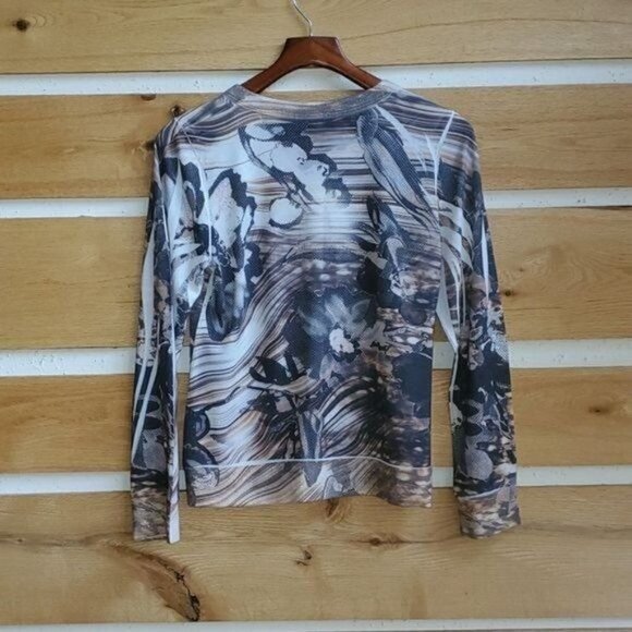 Cubism Gold Hues Designed Multicolored Long Sleeve Button Down Sz L Cardigan - Picture 6 of 8